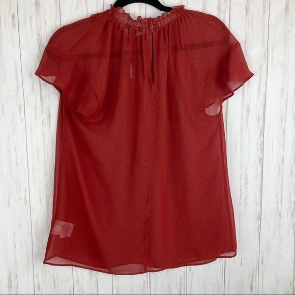 Express NWT rust polka dot blouse - Picture 7 of 7